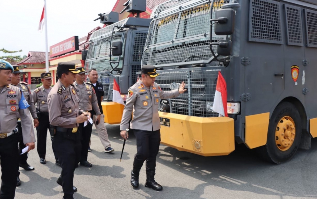 Jelang Pemilu Kapolresta Deliserdang Cek Kendaraan Dinas Dan