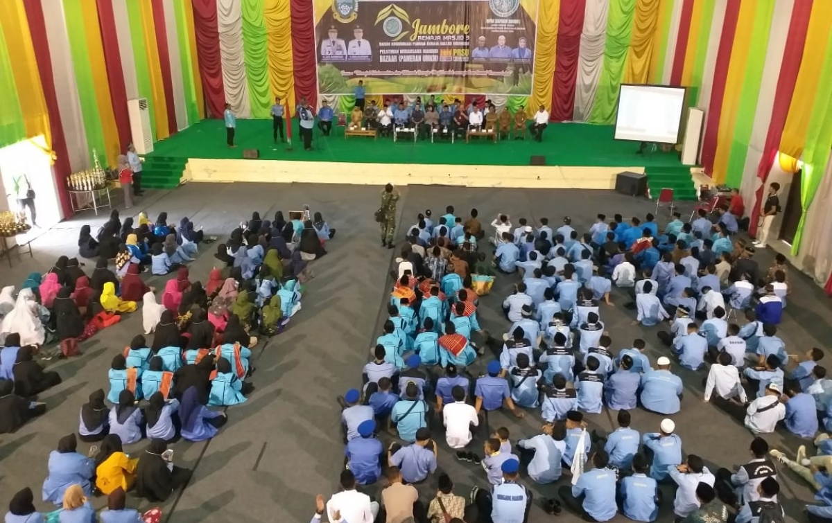 Jambore Remaja Masjid se-Sumut Resmi Dibuka, Diawali Menyanyikan Indonesia Raya