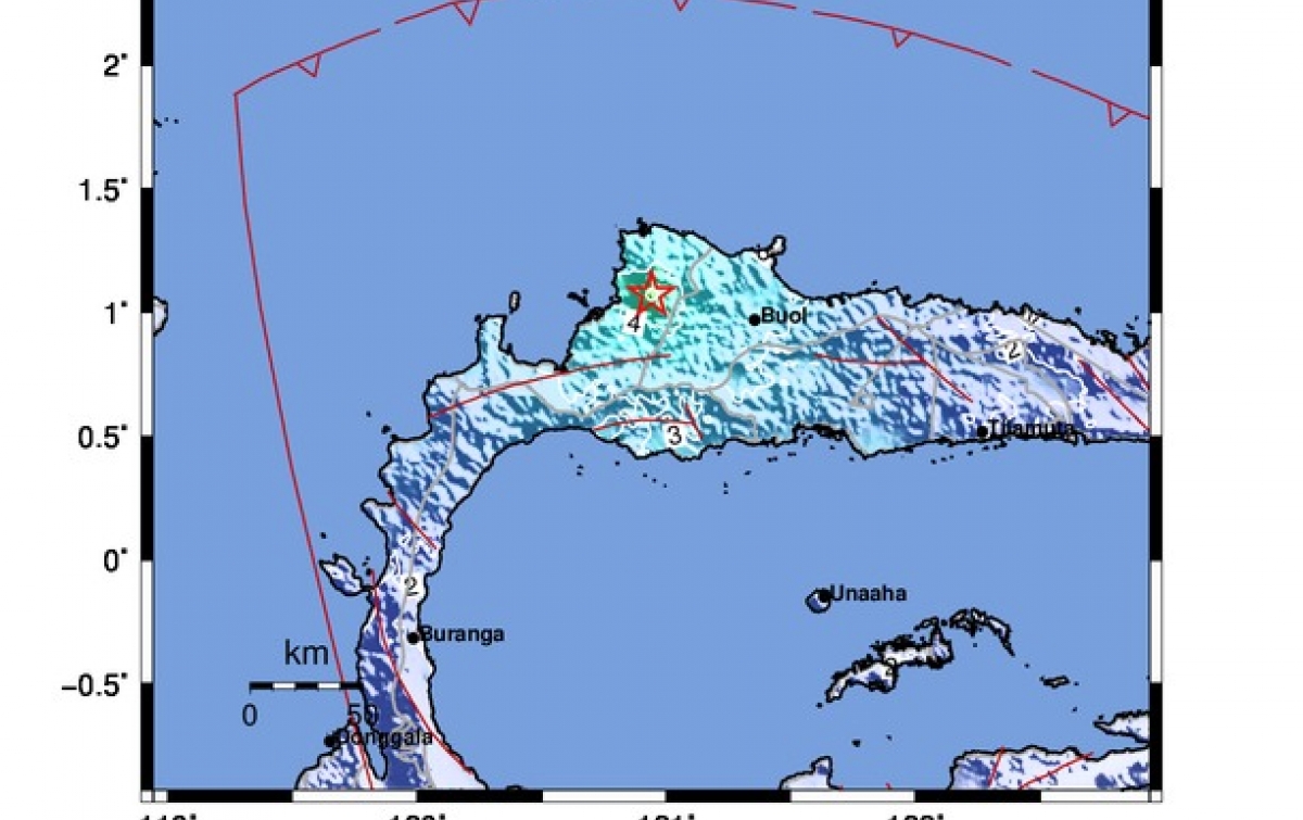 Gempa Magnitudo 5.1 Guncang Minahasa, Tak Berpotensi Tsunami