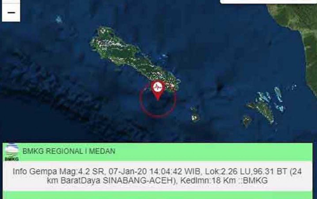 Gempa Bumi Sinabang Hanya Sebabkan Kerusakan Minor