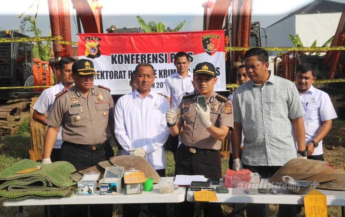 Penambangan Emas Tanpa Izin di Aceh Barat Dihentikan