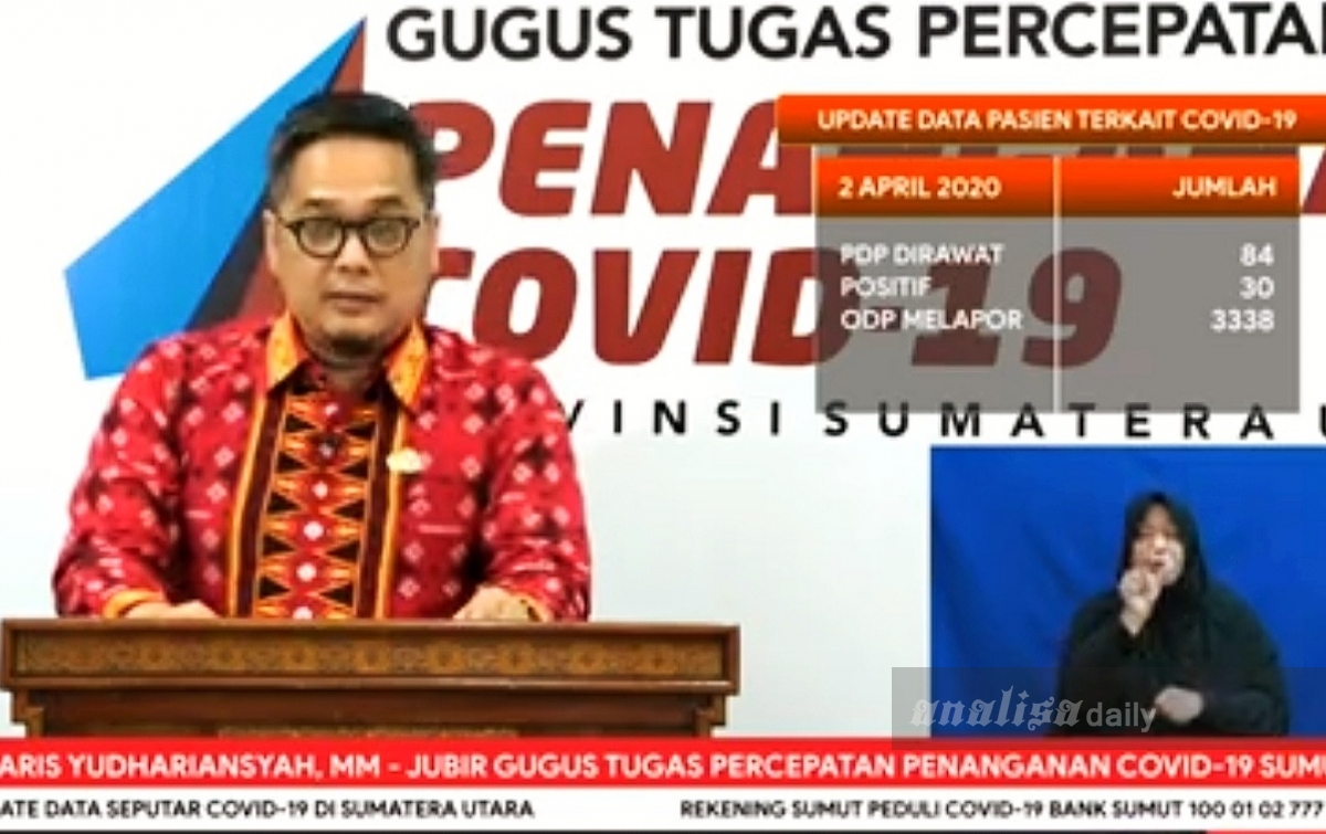 ODP di Sumut Terkait COVID-19 Berjumlah 3.338, Positif 30, PDP 84