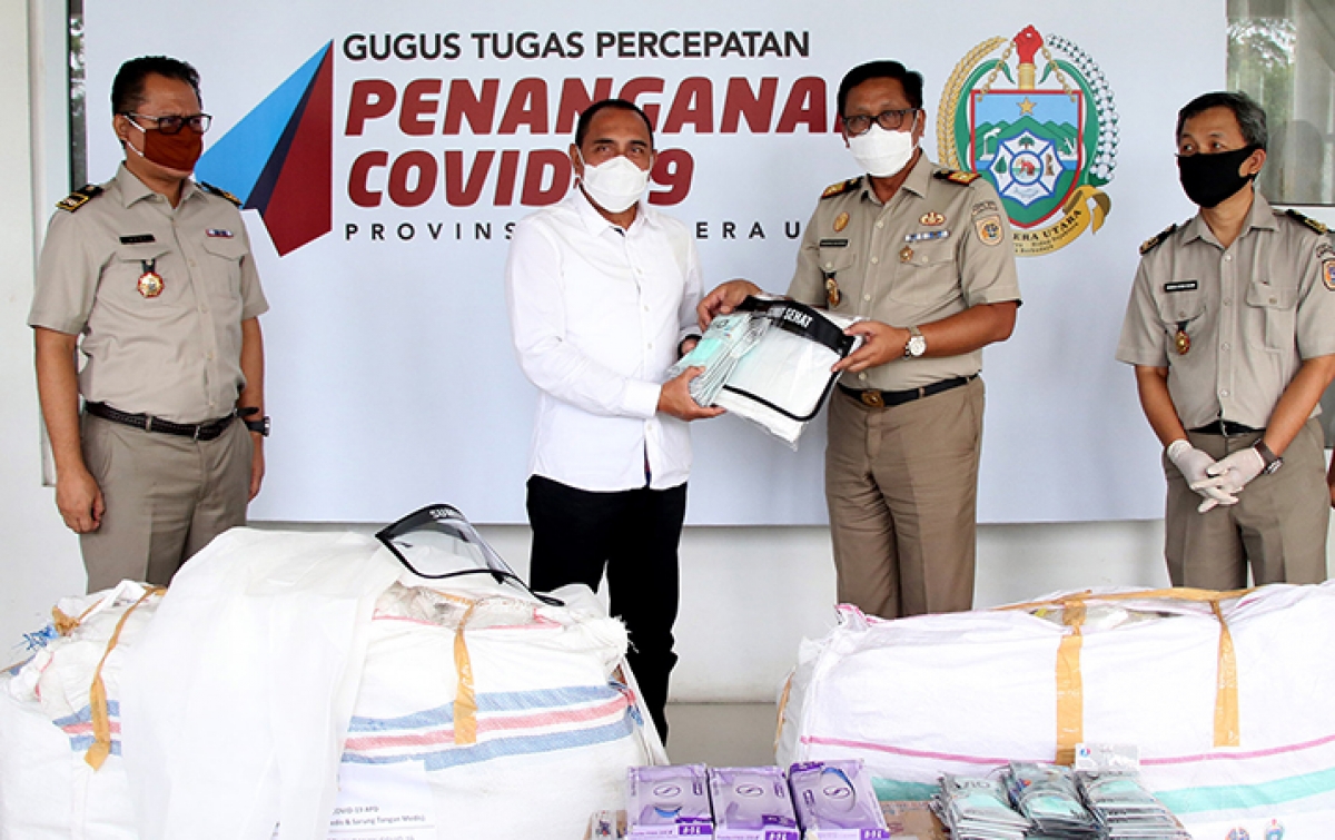 Gugus Tugas COVID-19 Terima Bantuan APD dari BPN Sumut