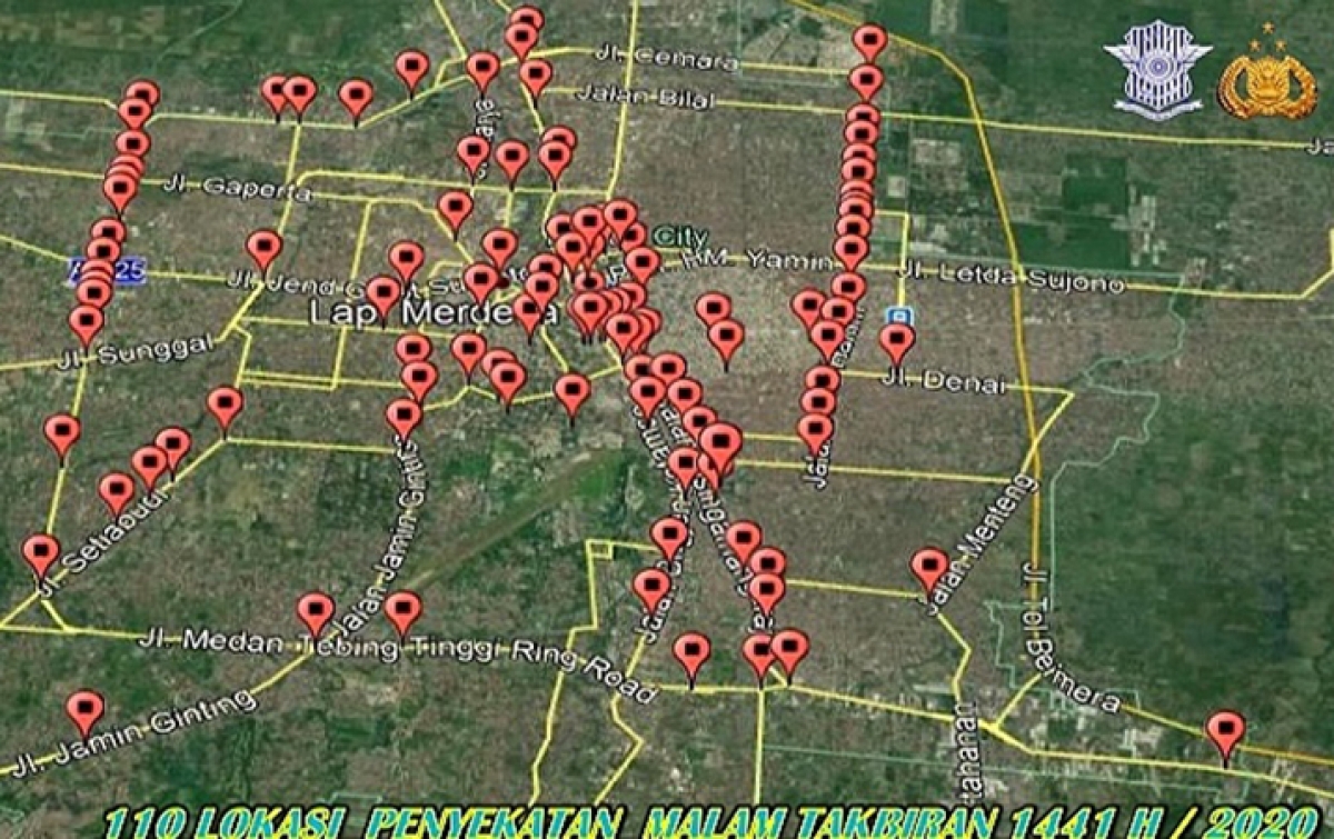 110 Titik Jalan di Medan dan Deliserdang Disekat Saat Malam Takbiran