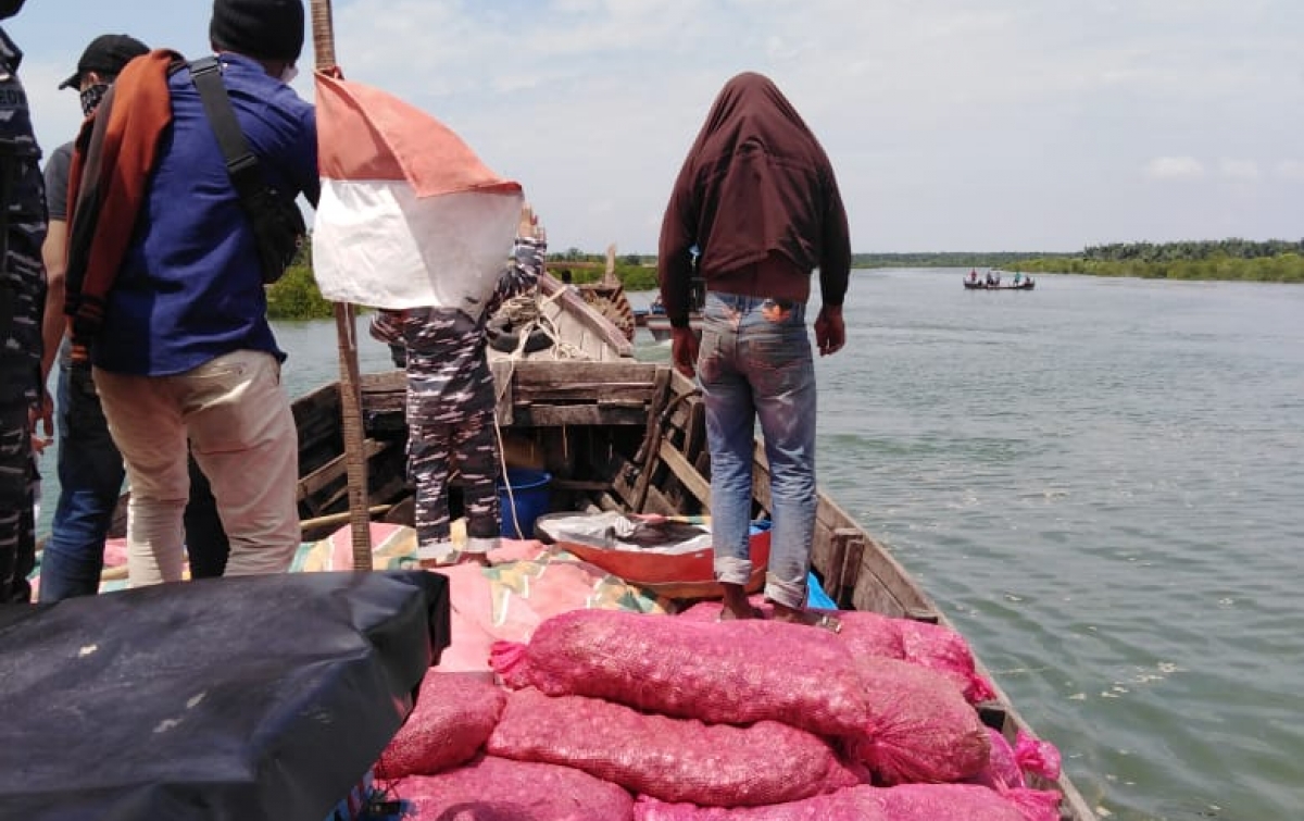 Penyelundupan 25 Ton Bawang Merah Ilegal Digagalkan TNI AL