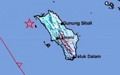 Gempa Magnitudo 4,9 di Pantai Barat Sumatera Tak Berpotensi Tsunami