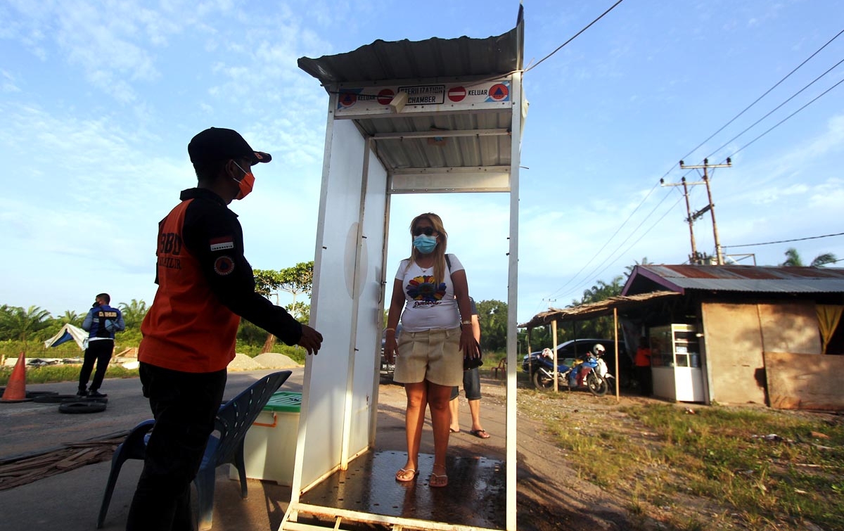 Foto: Pintu Masuk Kota Bagansiapiapi Dijaga Ketat