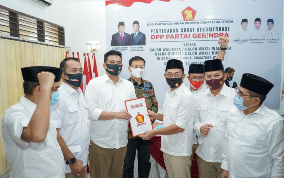 Susul PDIP dan Golkar, Gerindra Rekom Bobby-Aulia di Pilkada Medan