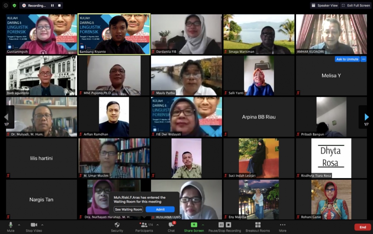 Prodi Sastra Indonesia USU Bahas Linguistik Forensik Lewat Kuliah Daring