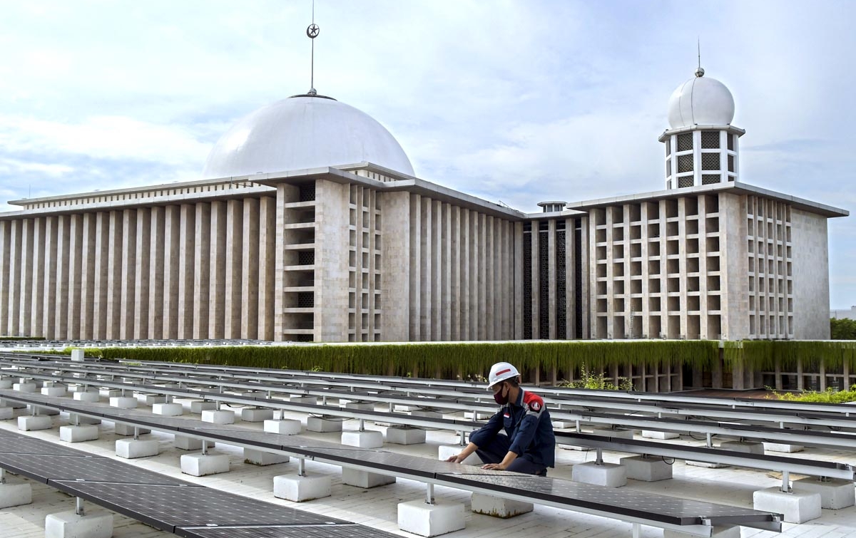 Foto: Penggunaan Panel Surya Di Masjid Istiqlal