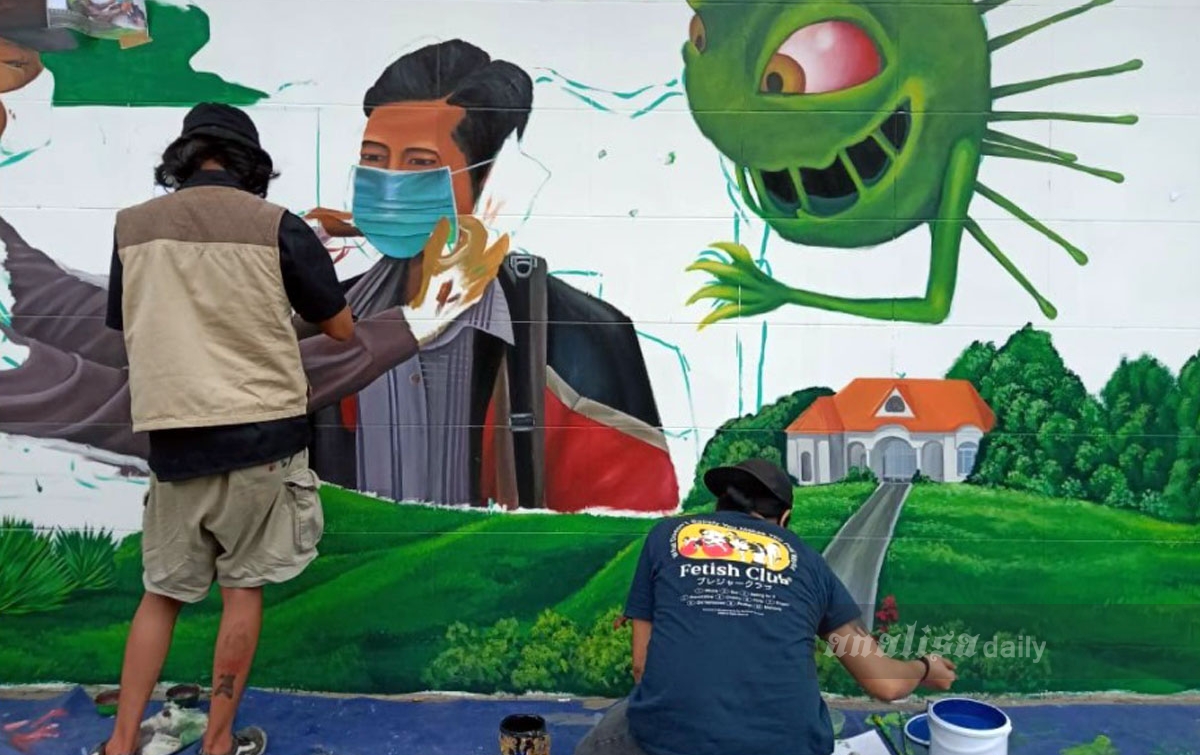 Melalui Mural, Masyarakat Kota Medan Diajak Pakai Masker