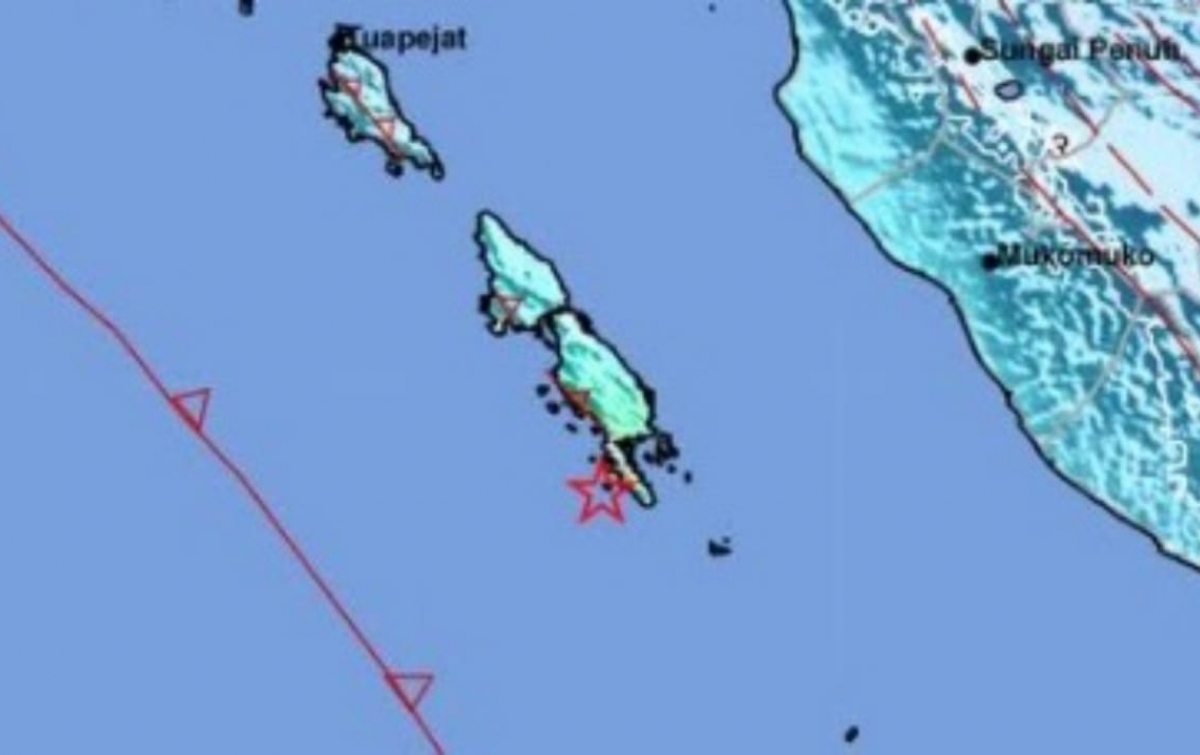 Warga Kepulauan Mentawai Rasakan Guncangan Kuat Gempabumi M5,8