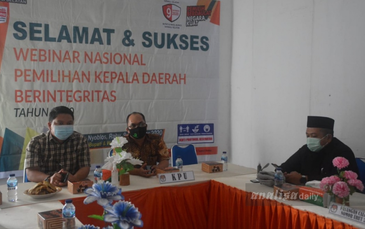Webinar Nasional di KPU Tapsel Hanya Dihadiri Satu Calon