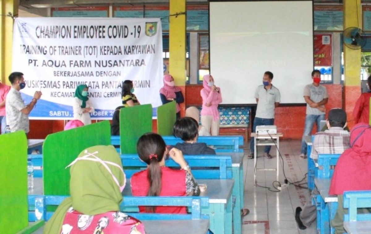Aqua Farm Nusantara Latih Karyawan Menjadi Penggerak Edukasi Covid-19