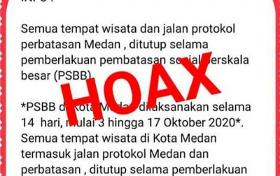 Pesan Berantai Medan Besok PSBB, Hoax