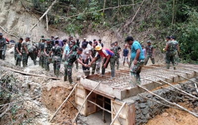 Satgas TMMD Bangun Tiga Titik Gorong-gorong