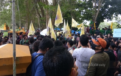 Ratusan Mahasiswa Langkat Tolak UU Cipta Kerja