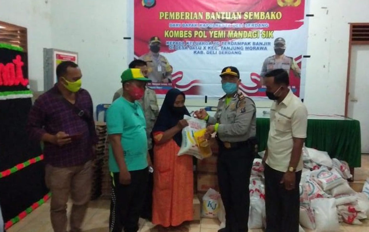 Korban Banjir Tanjungmorawa Dapat Bantuan