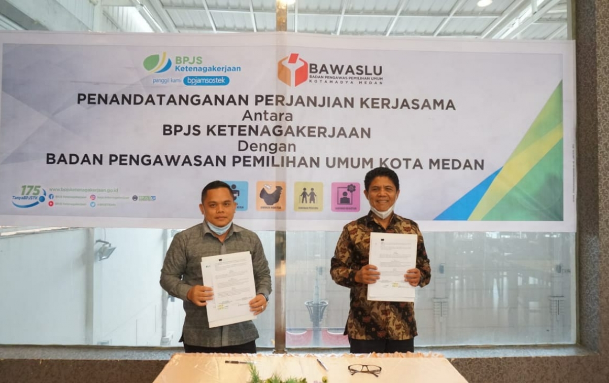 Lindungi Pengawas Pemilu, Bawaslu Medan Gandeng BPJamsostek