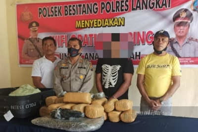 Polsek Besitang Tangkap Kurir Pembawa Puluhan Kilogram Ganja