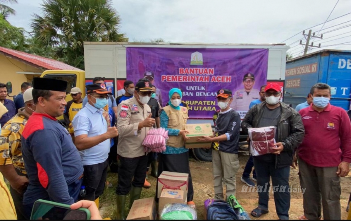Ribuan KK Terkena Banjir di Aceh Utara, Istri Gubernur Minta Utamakan Evakuasi Korban