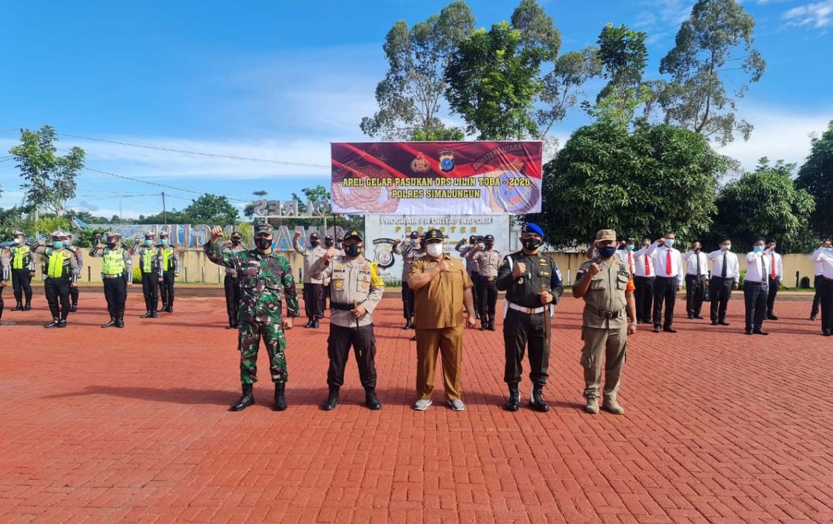 Kapolres Simalungun Pimpin Apel Gelar Pasukan Operasi Lilin Toba 2020