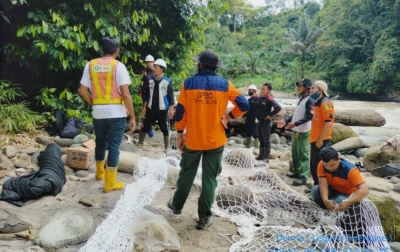 Pencarian Ekskavator Jatuh, Basarnas Pasang Jaring di Sungai Batangtoru