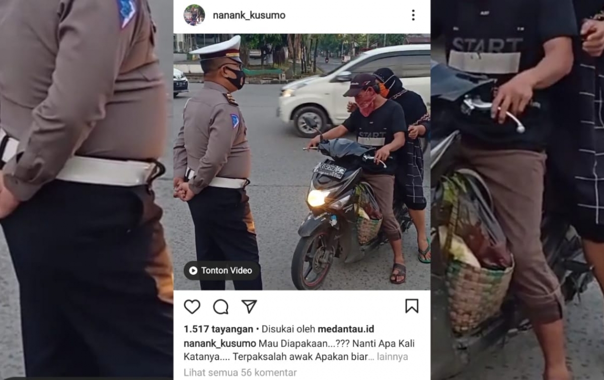 Kocak, Pengendara Sepeda Motor Jadikan Kantong Plastik Pengganti Masker
