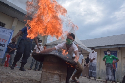 Antisipasi Kebakaran, Pemko Lhokseumawe Beri Pelatihan Kepada Pengungsi Rohingnya