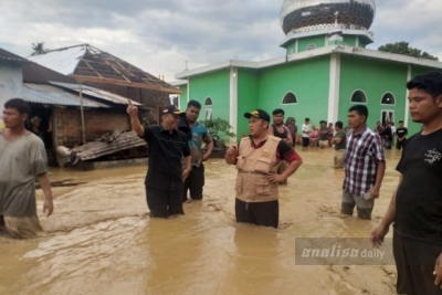 Sungai Barumun Meluap, Puluhan Rumah Terendam Banjir