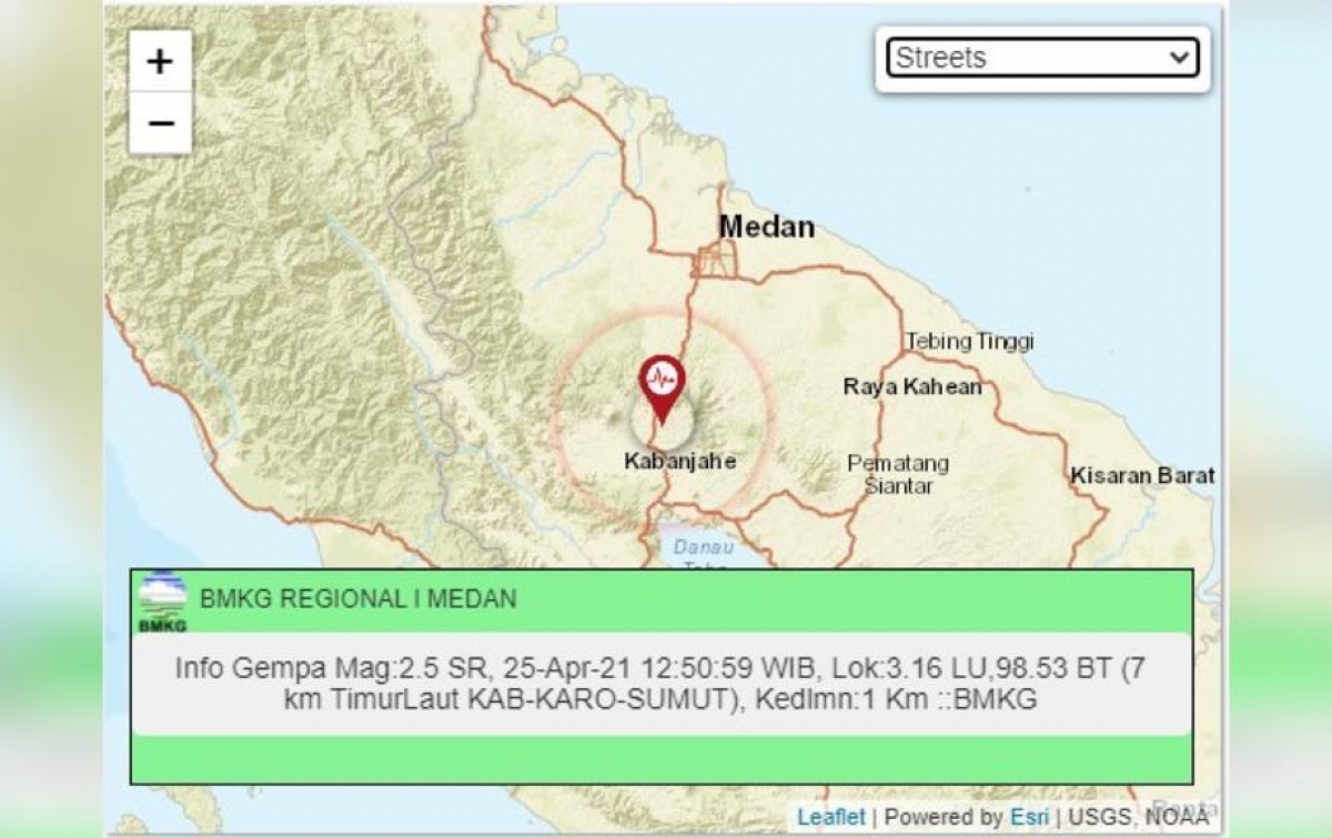 Gempa Bumi Tektonik Magnitudo 2,5 Dirasakan di Kabupaten ...