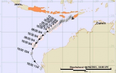 BMKG: Siklon Tropis Seroja Diprediksi Meningkat 24 Jam ke Depan