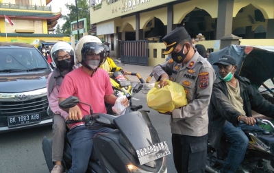 Polsek Medan Timur Sampaikan Larangan Mudik