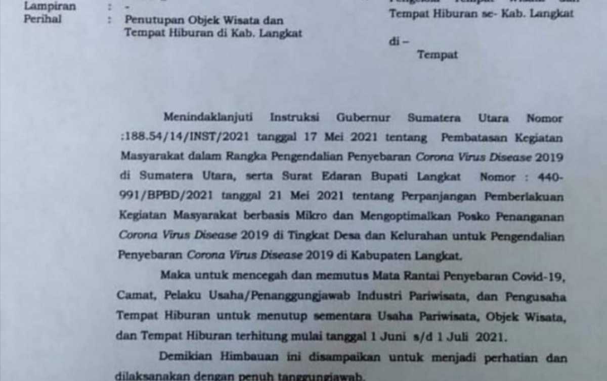 Antisipasi Penyebaran Covid-19, Kawasan Wisata, Tempat Hiburan Ditutup