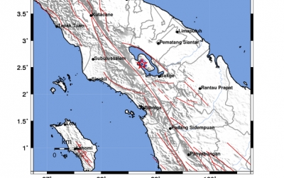 Gempa Bumi Berkekuatan M=2.8 Terjadi di Samosir