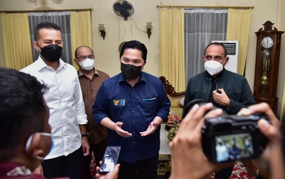 Erick Thohir, Gubsu, dan Wagubsu Bahas Potensi Sumut