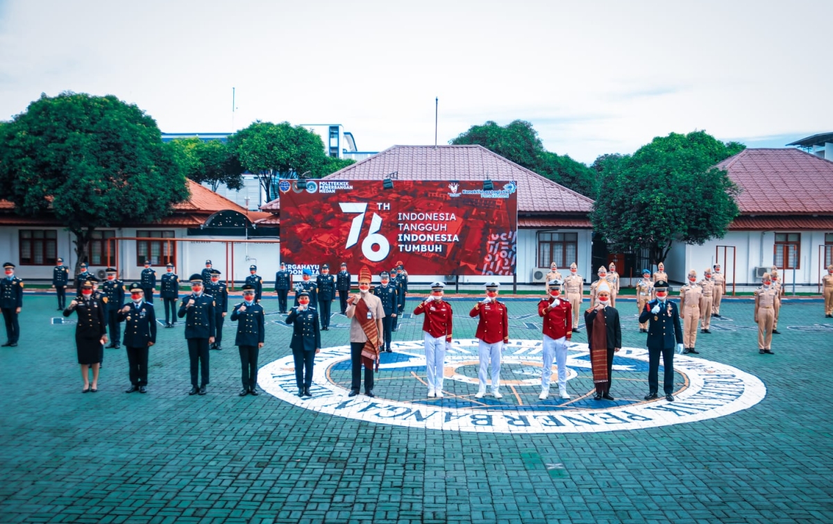Poltekbang Medan Gelar Upacara HUT ke-76 Kemerdekaan RI dengan Protokol Kesehatan