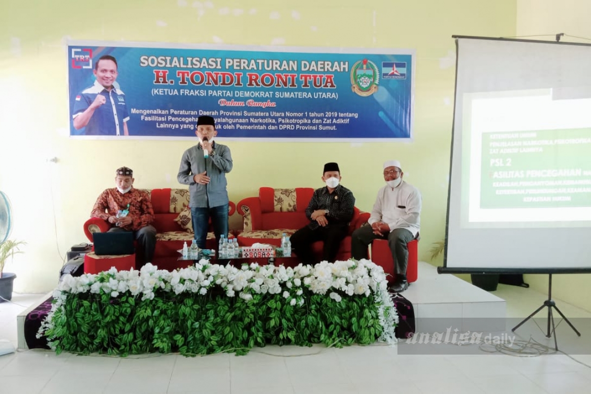 Ketua Fraksi Demokrat DPRD SU Sosialisasi Perda Tentang Narkotika