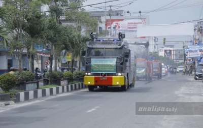 Pemkab Asahan Lakukan Penyemprotan Disinfektan di Kota Kisaran