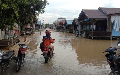 Air Masih Menggenangi Rumah Warga Pulang Pisau di 3 Desa
