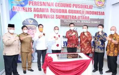 Gubsu Resmikan Gedung Pusdiklat Majelis Agama Buddha Guang Ji Indonesia Provinsi Sumatera Utara