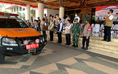 Kepala BNPB Lepas Mobil Masker Dukung Penguatan Prokes di Aceh