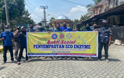 Sub Rayon AMPI Kedai Durian Kolaborasi Sejumlah Pihak Baksos Penyemprotan Eco Enzyme