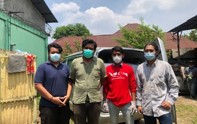 Kolaborasi KNPI Sumut-Mahasiswa USU Berbagi Sembako di Medan Perjuangan