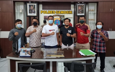 Pengurus Karang Taruna Audiensi dengan Kapolres Samosir