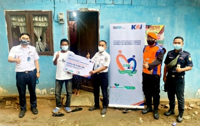 PT KAI Divre I SU Salurkan Bantuan Elektrifikasi Gratis ke Warga Tidak Mampu