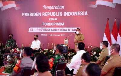 Edy Rahmayadi Laporkan Penurunan Kasus Covid-19 ke Presiden Jokowi