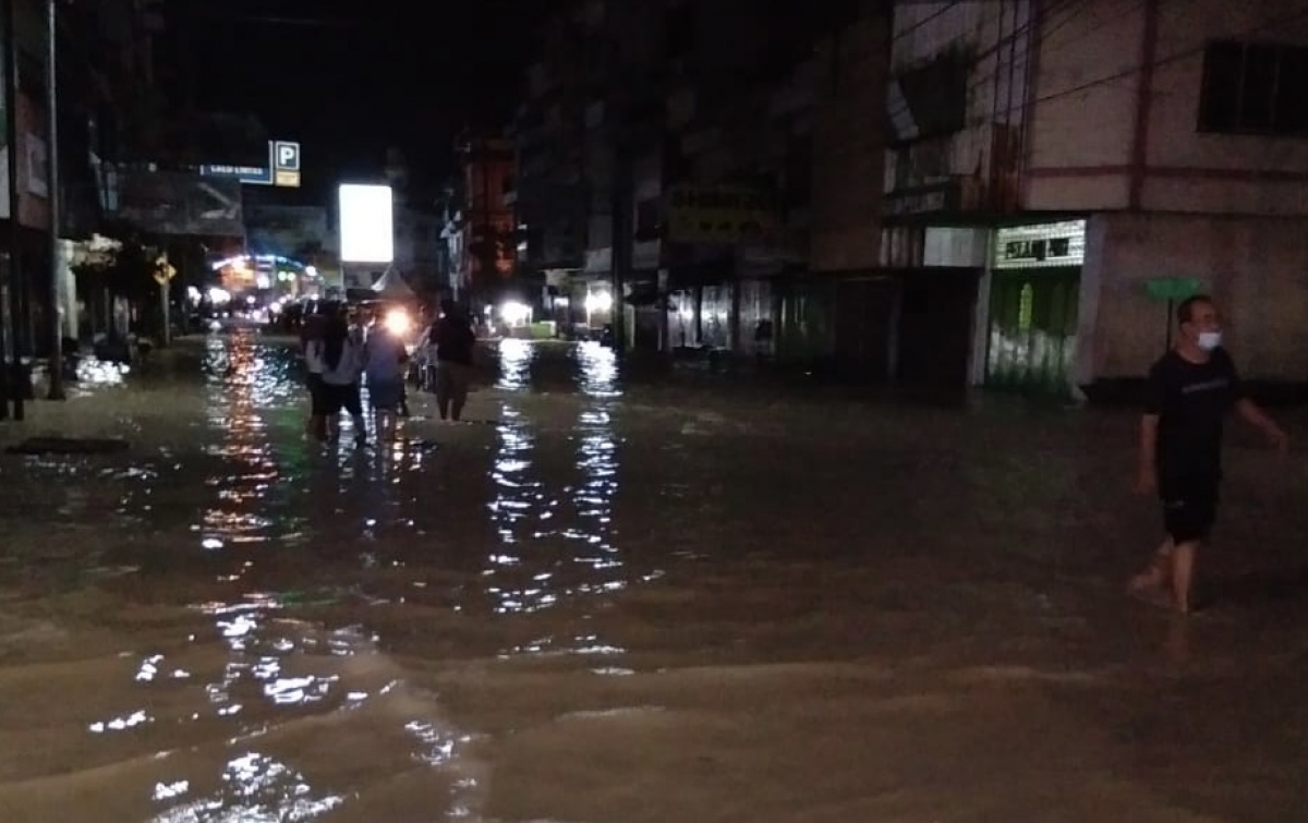 Banjir di Kota Tebing Tinggi Belum Surut