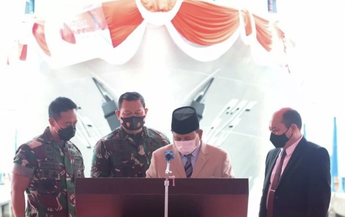 Menhan Prabowo Luncurkan Kapal Cepat Rudal 60 Meter Kelima buatan PT PAL