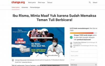 6.000 Lebih Warganet Teken Petisi Online Ajak Mensos Risma Minta Maaf